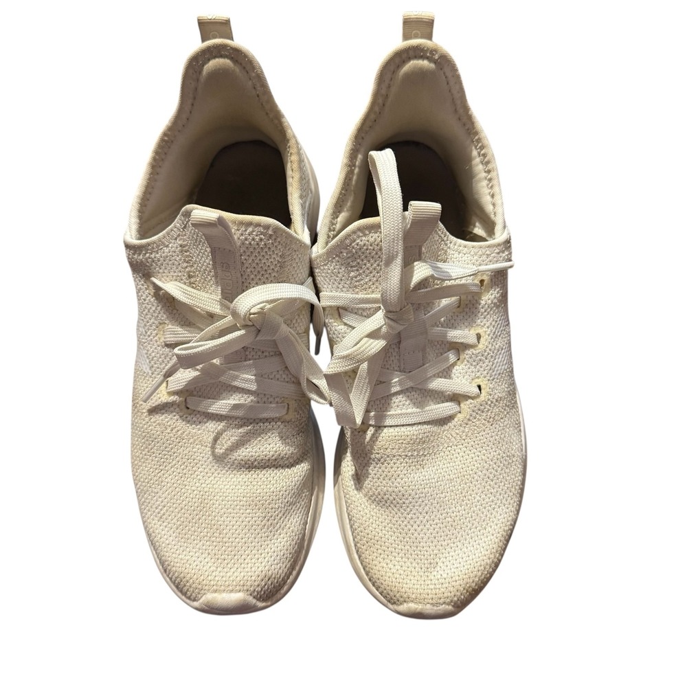 Adidas Cloudfoam Pure Shoes Womens Size 8 White Knit Lace Up Running Athletic